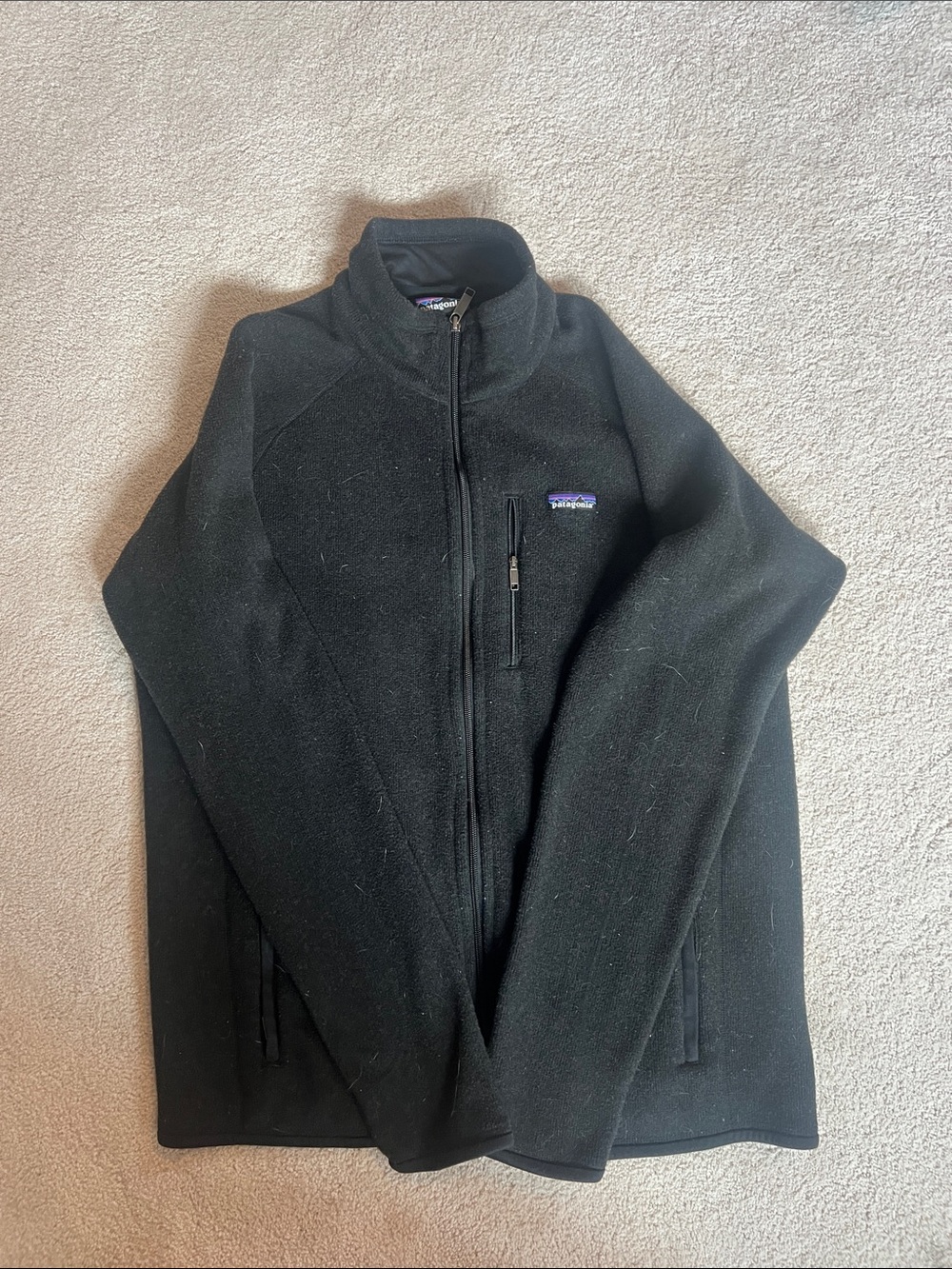 Men’s Patagonia Black Lightweight Fleece Zip Jacket